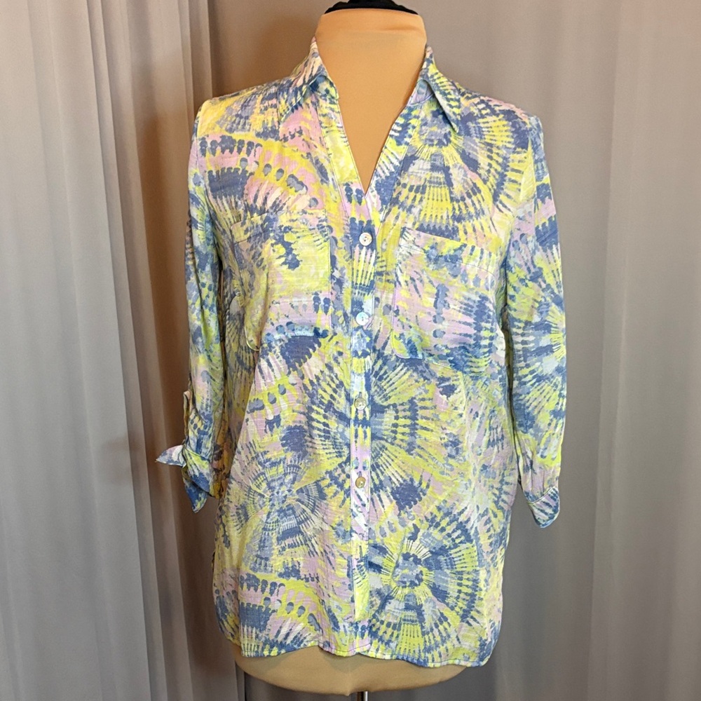 Ruby Rd. Petite Multicolor Tie-Dye Women's Top